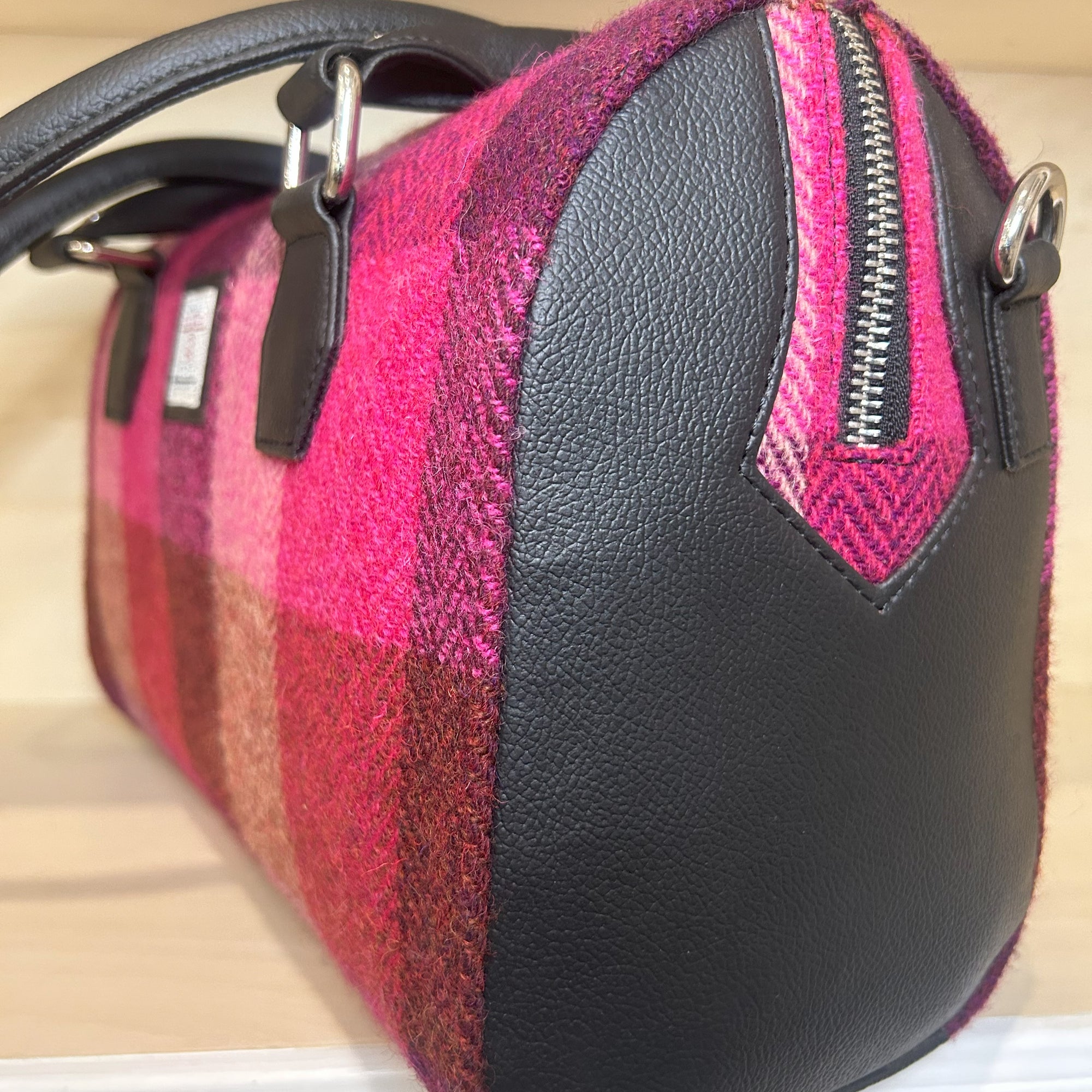 Bright Pink Large Tartan Purse