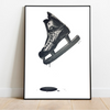 Hockey Skate Art Print-Pen and ink-Brush Point Studio
