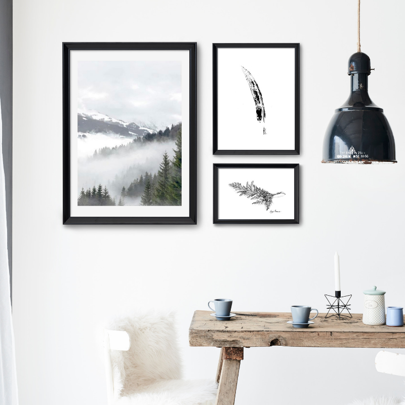 Cedar Twig Art Print-Pen and ink-Brush Point Studio