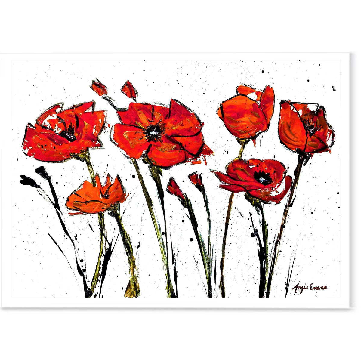 Abstract Poppies-Print-Brush Point Studio