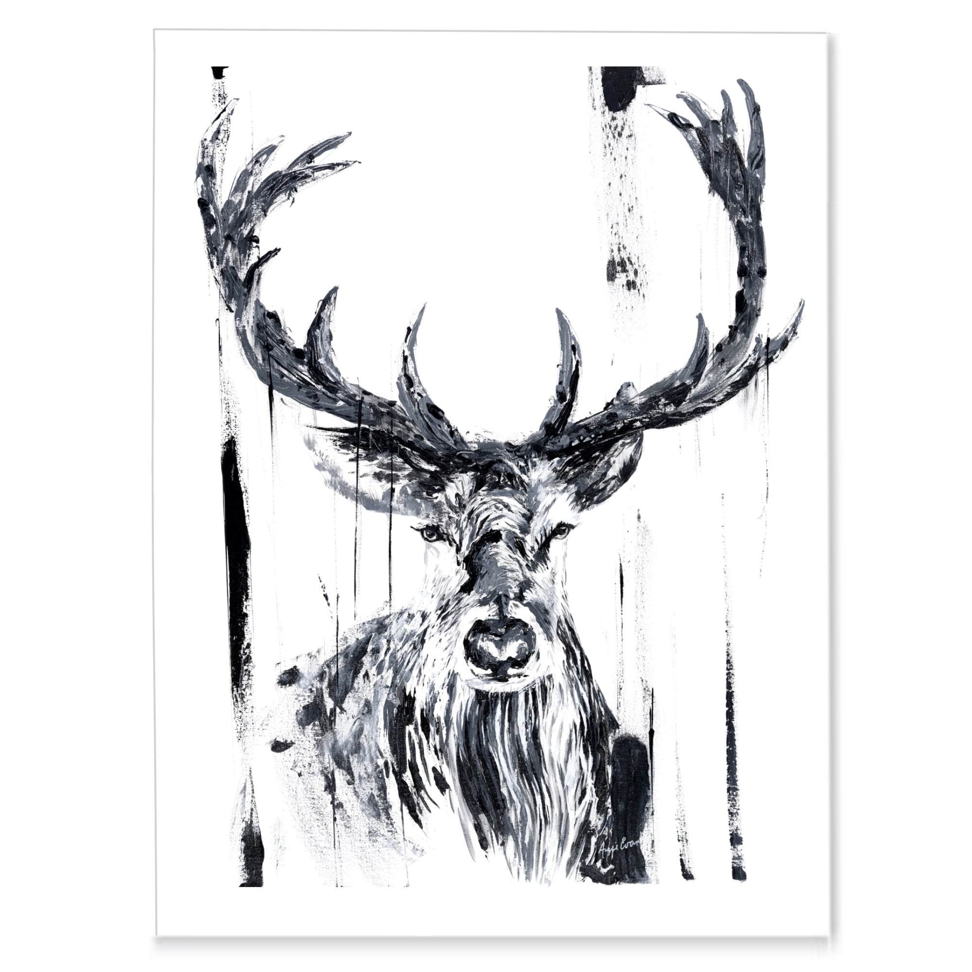 Deer l Abstract l Brush Point Studio