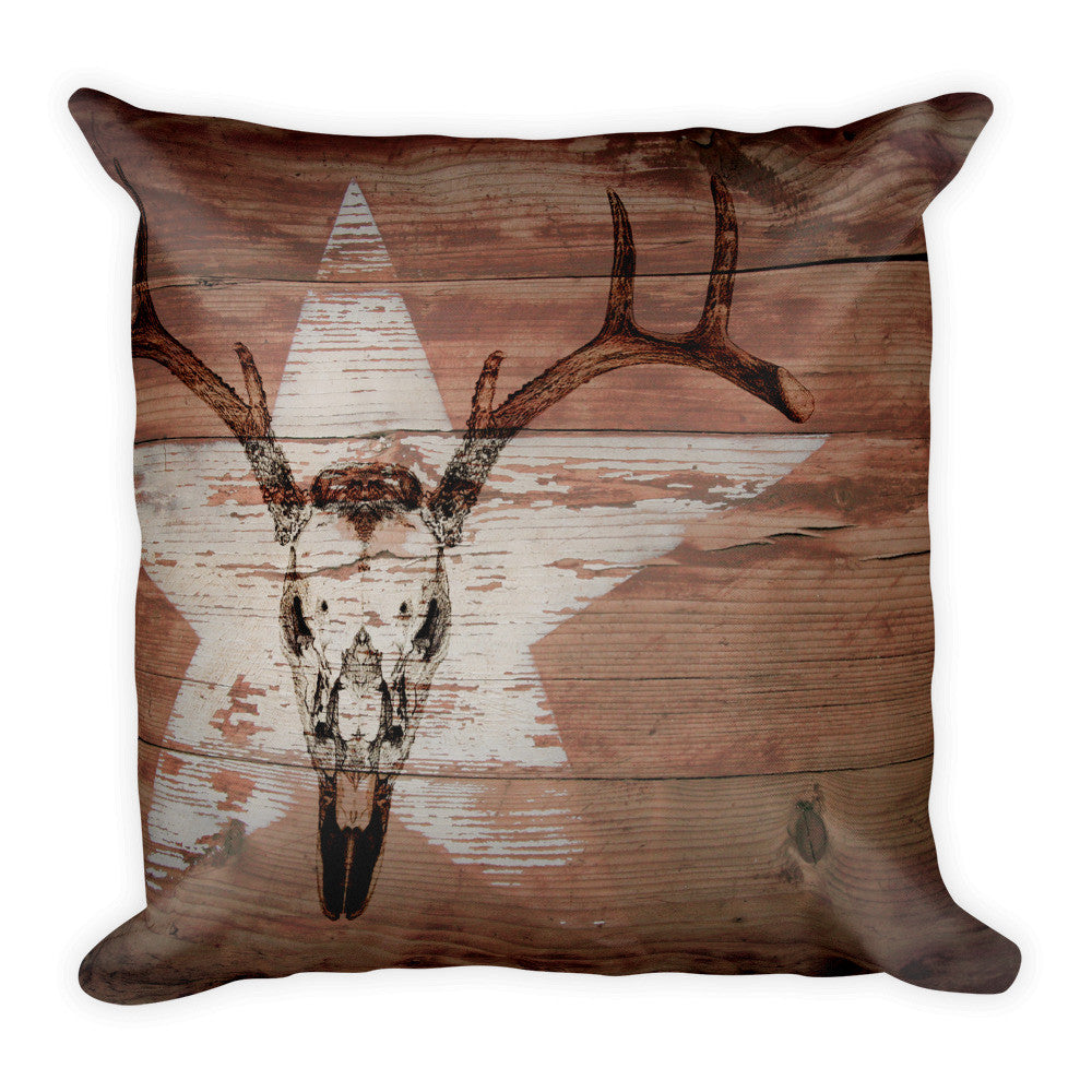 Deer Skull with Star Decorative Pillow