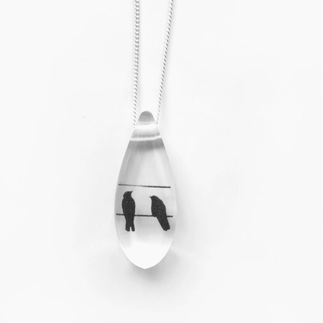Oval Crows Necklace