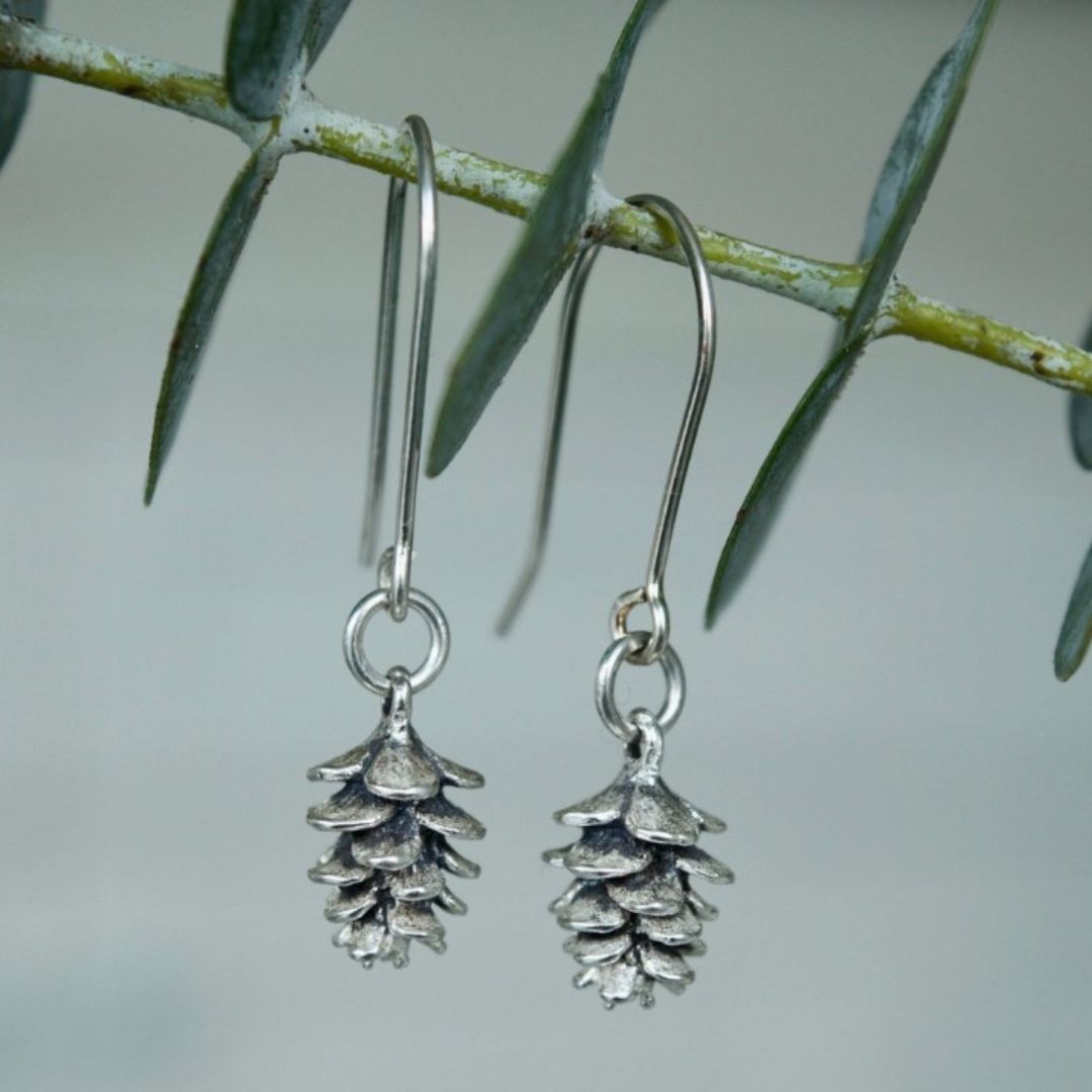 Tiny Pine Cone Earrings